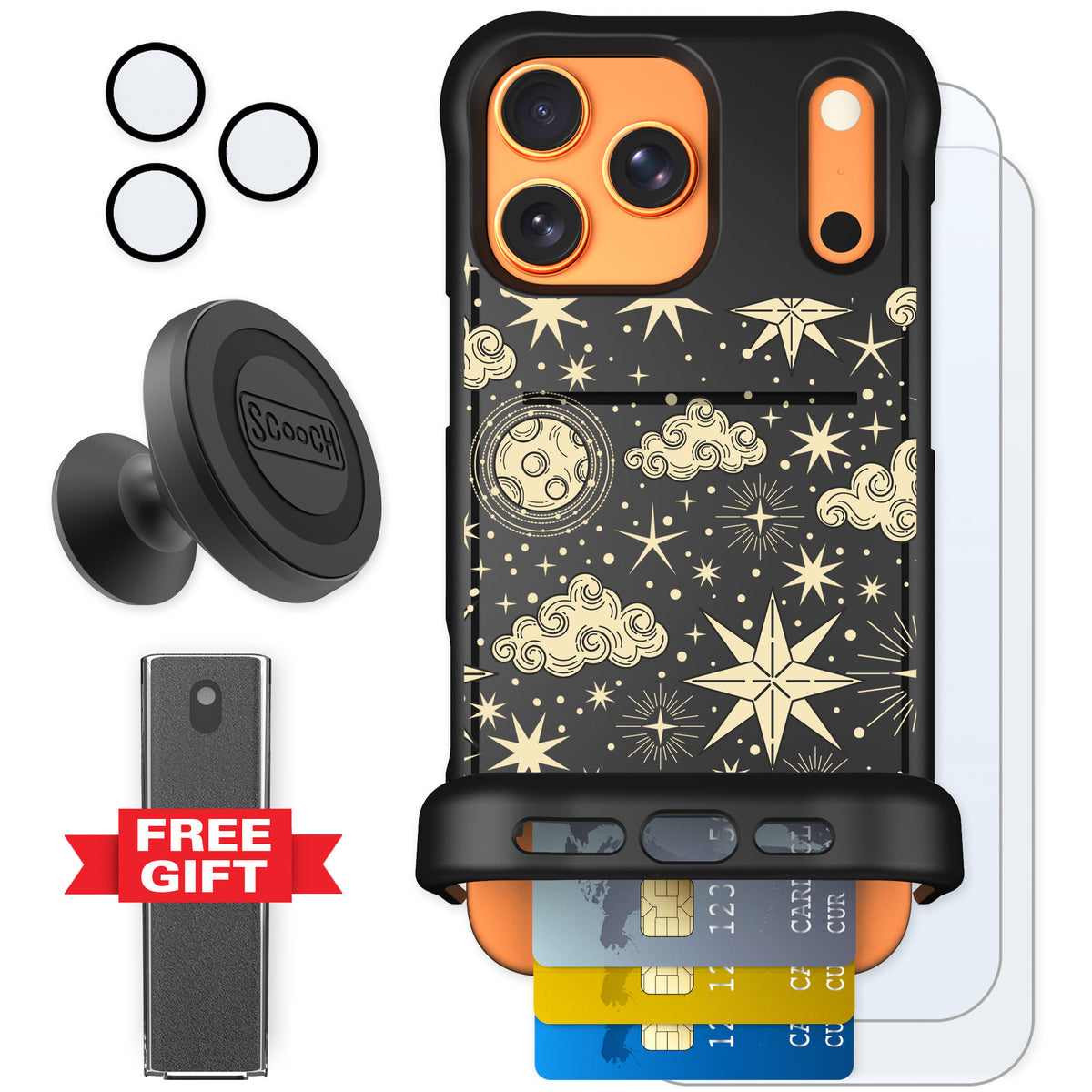Scooch Wingmate Celestial Sleep for iPhone 17 Pro Max — Defender Bundle