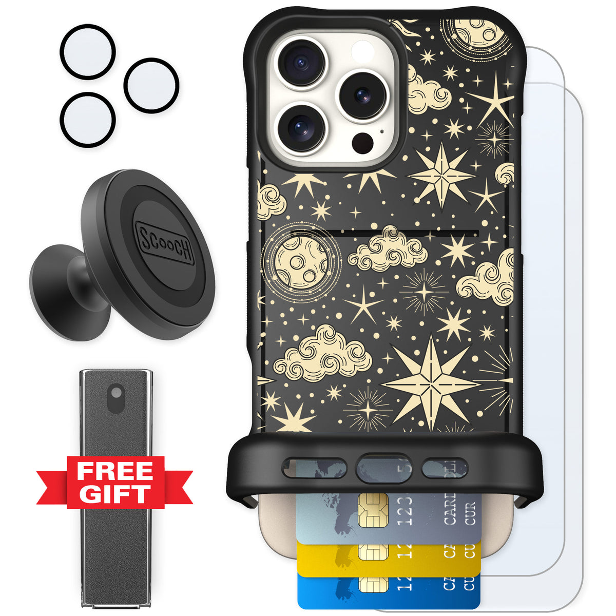 Scooch Wingmate Celestial Sleep for iPhone 16 Pro Max — Defender Bundle