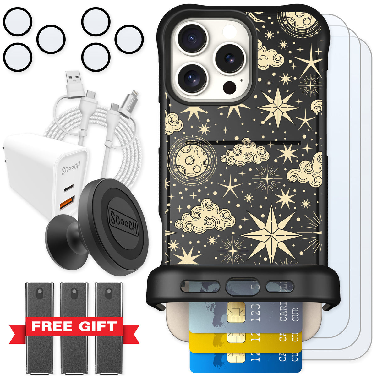 Scooch Wingmate Celestial Sleep for iPhone 16 Pro Max — Ultimate Bundle
