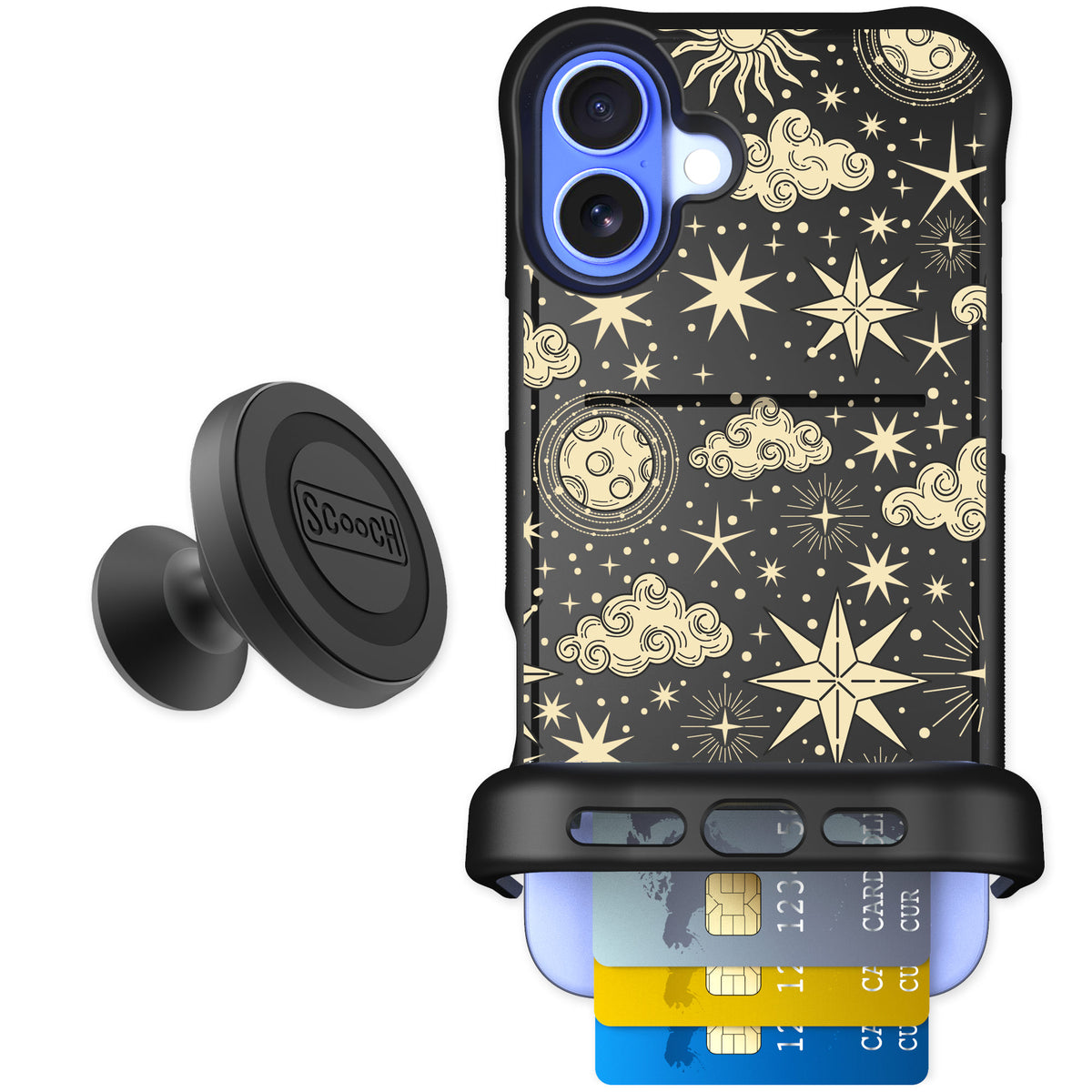 Scooch Wingmate Celestial Sleep for iPhone 16 Plus — Starter Bundle