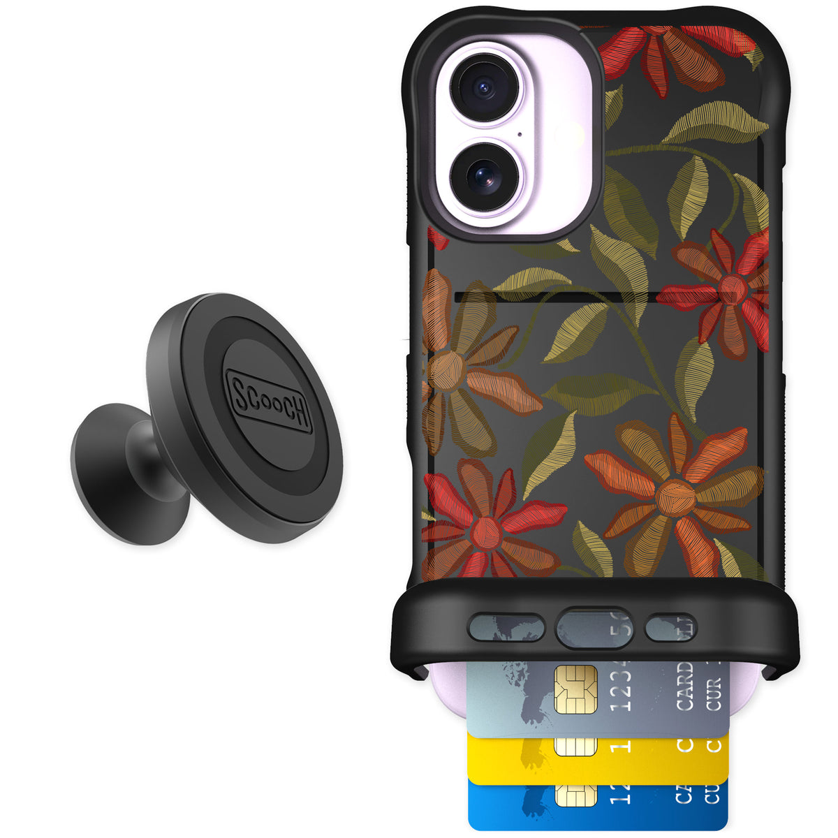 Scooch Wingmate Floral Tapestry for iPhone 17 — Starter Bundle