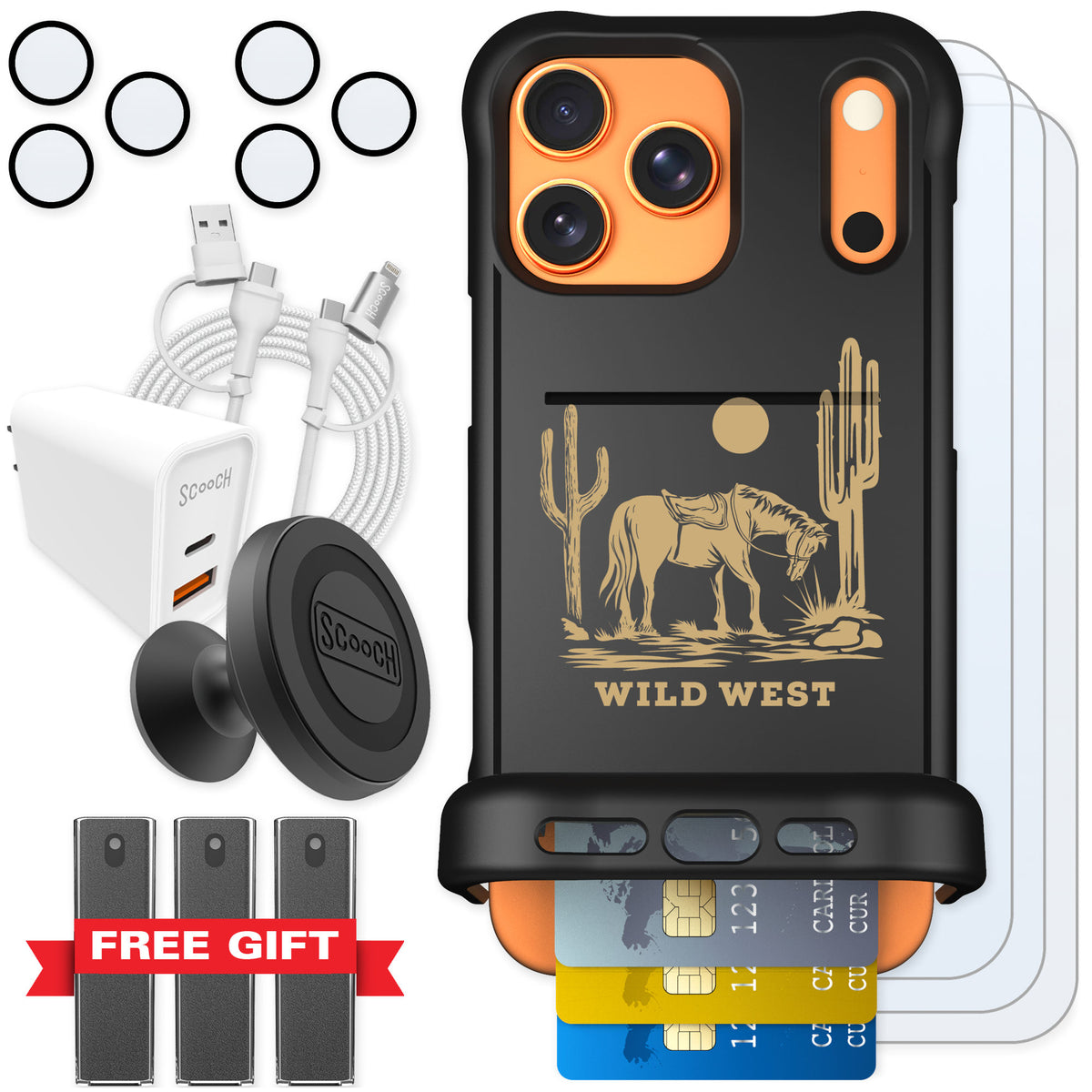 Scooch Wingmate Wild West for iPhone 17 Pro Max — Ultimate Bundle