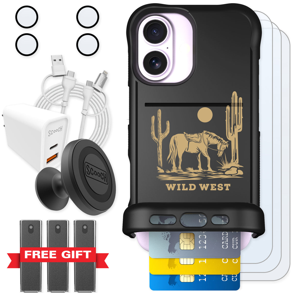 Scooch Wingmate Wild West for iPhone 17 — Ultimate Bundle