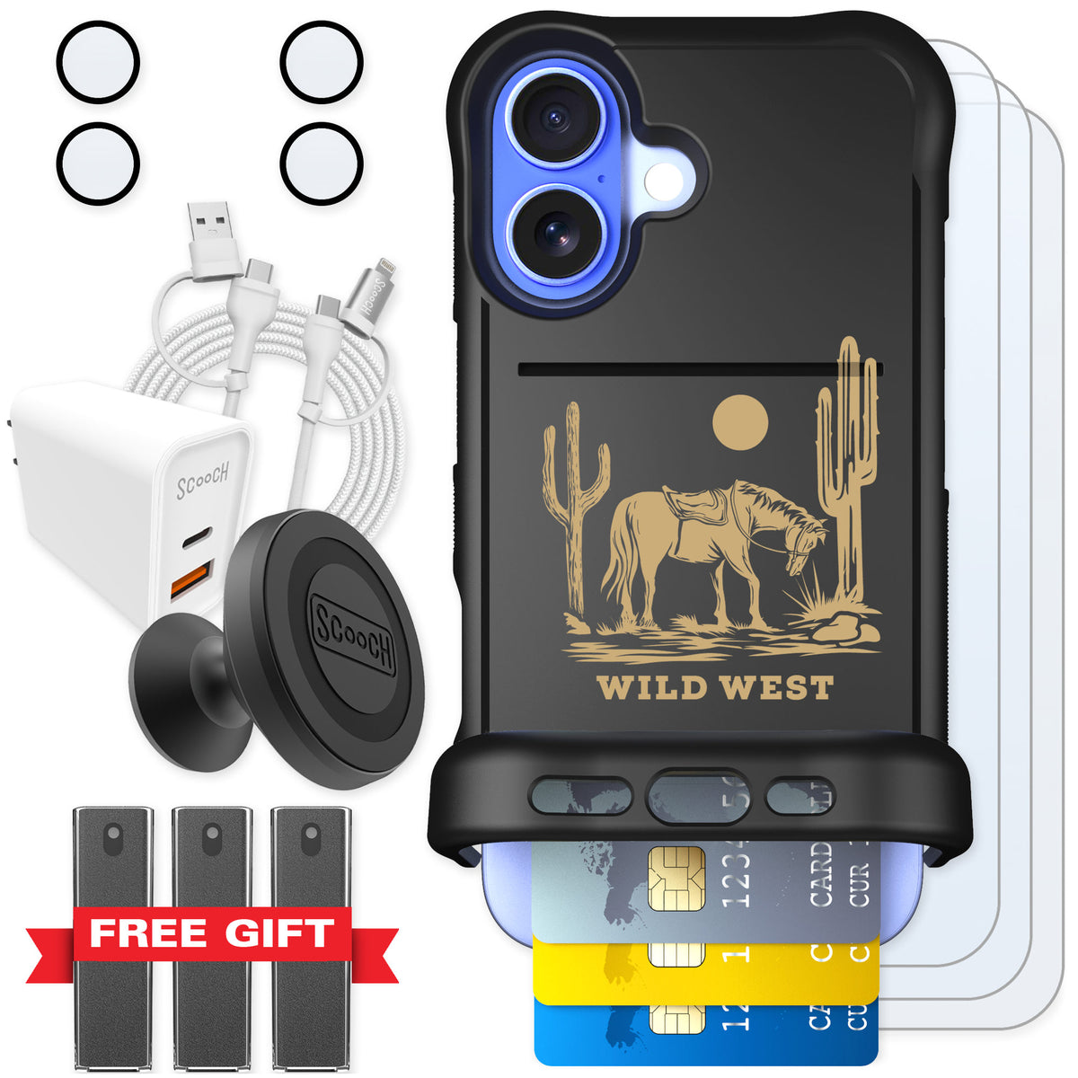 Scooch Wingmate Wild West for iPhone 16 — Ultimate Bundle