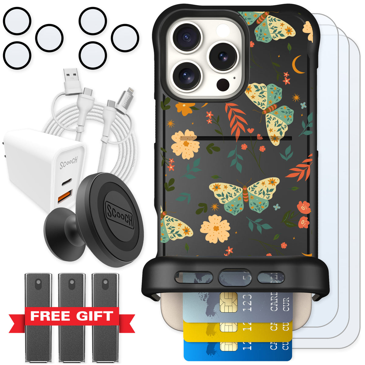 Scooch Wingmate Boho Nights for iPhone 16 Pro Max — Ultimate Bundle