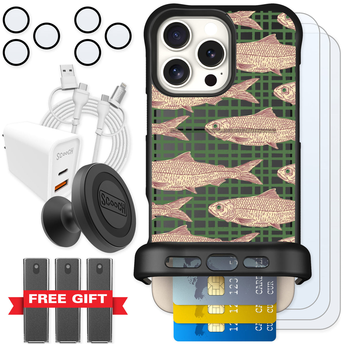 Scooch Wingmate Fresh Catch for iPhone 16 Pro Max — Ultimate Bundle