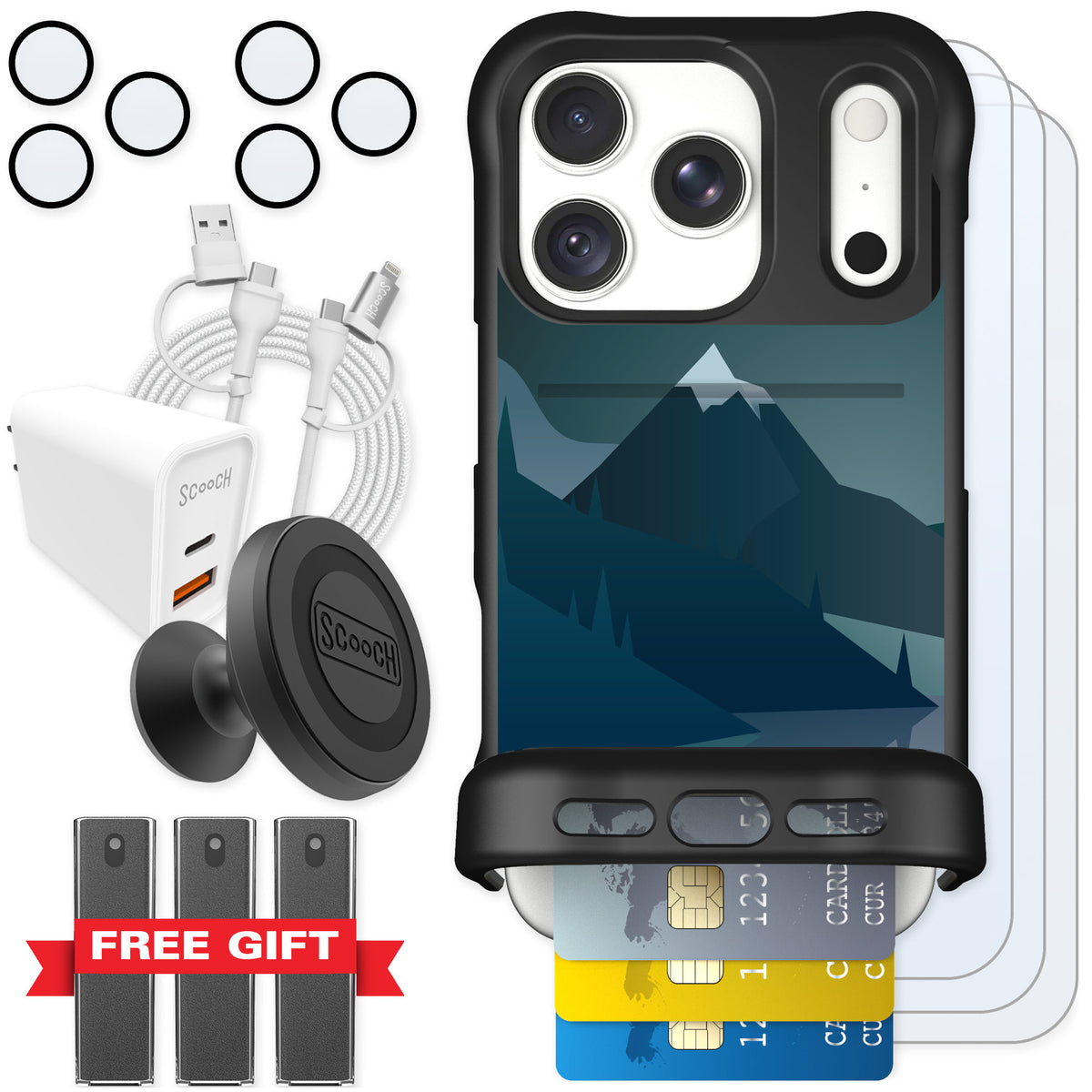 Scooch Wingmate Midnight Ridge for iPhone 18 Pro — Ultimate Bundle