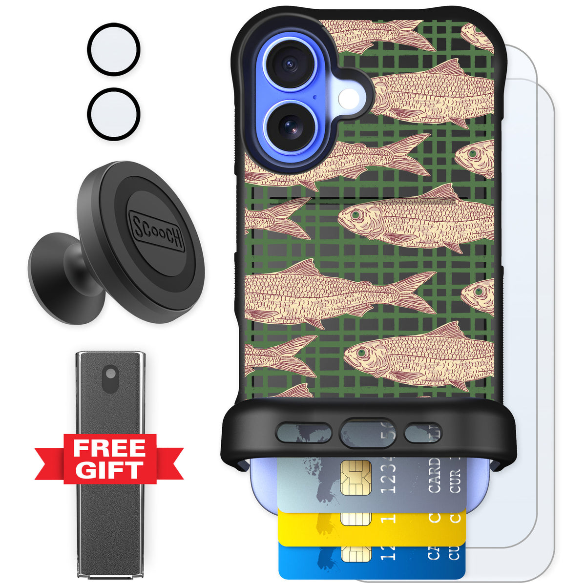 Scooch Wingmate Fresh Catch for iPhone 16 — Defender Bundle