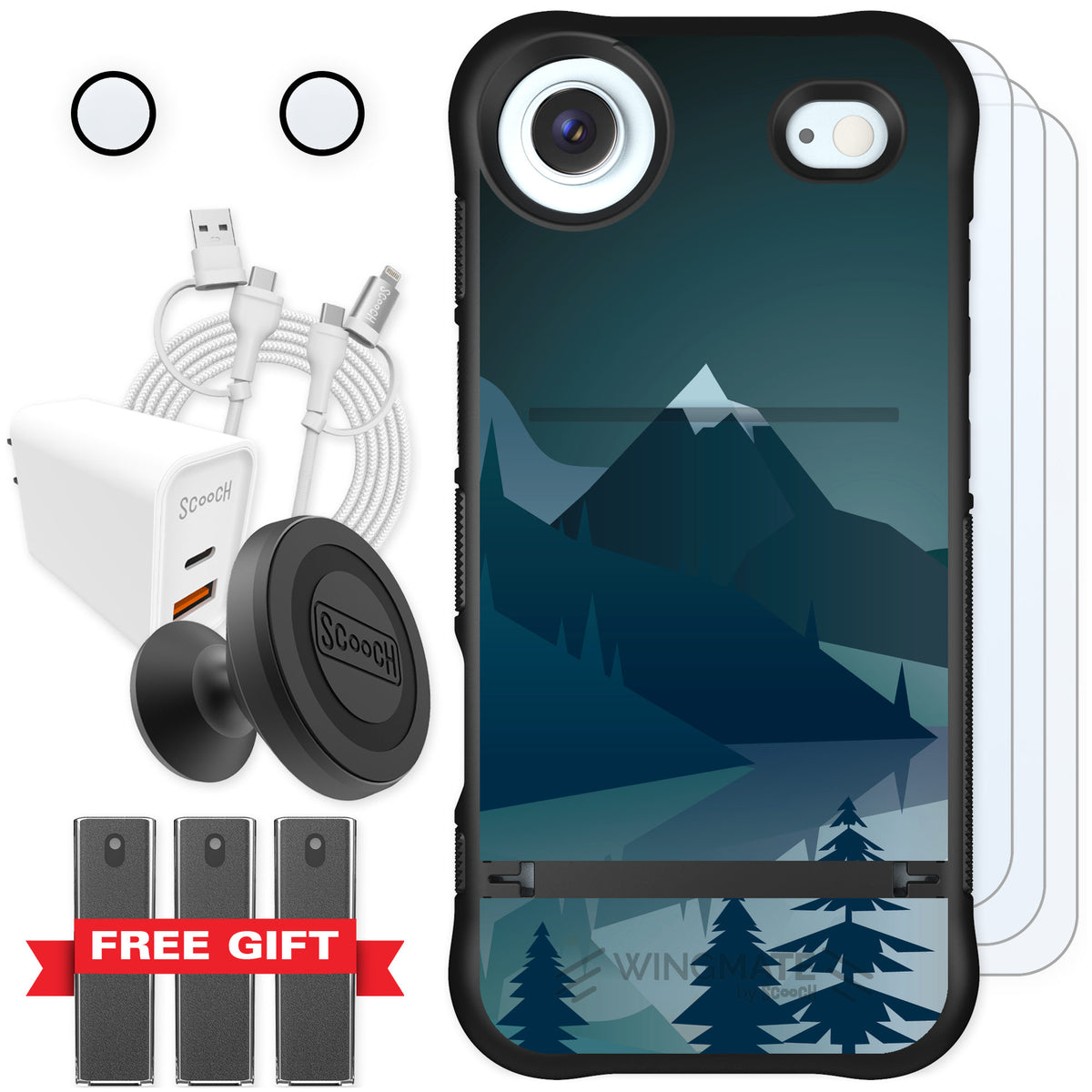 Scooch Wingmate Midnight Ridge for iPhone Air — Ultimate Bundle