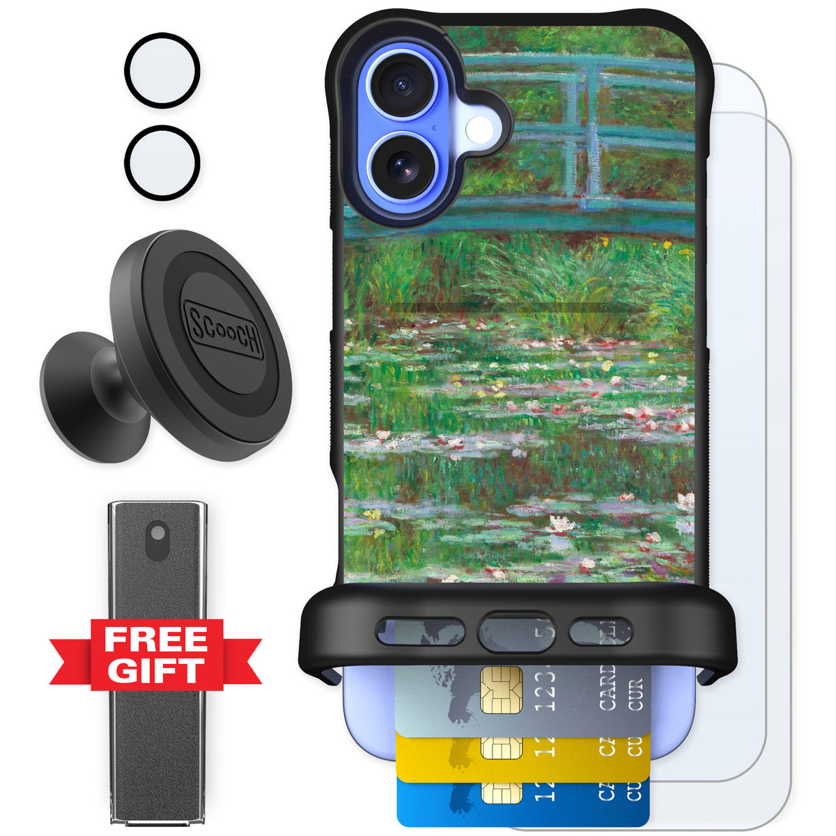 Scooch Wingmate Japanese Footbridge for iPhone 16 Plus β Defender Bundle