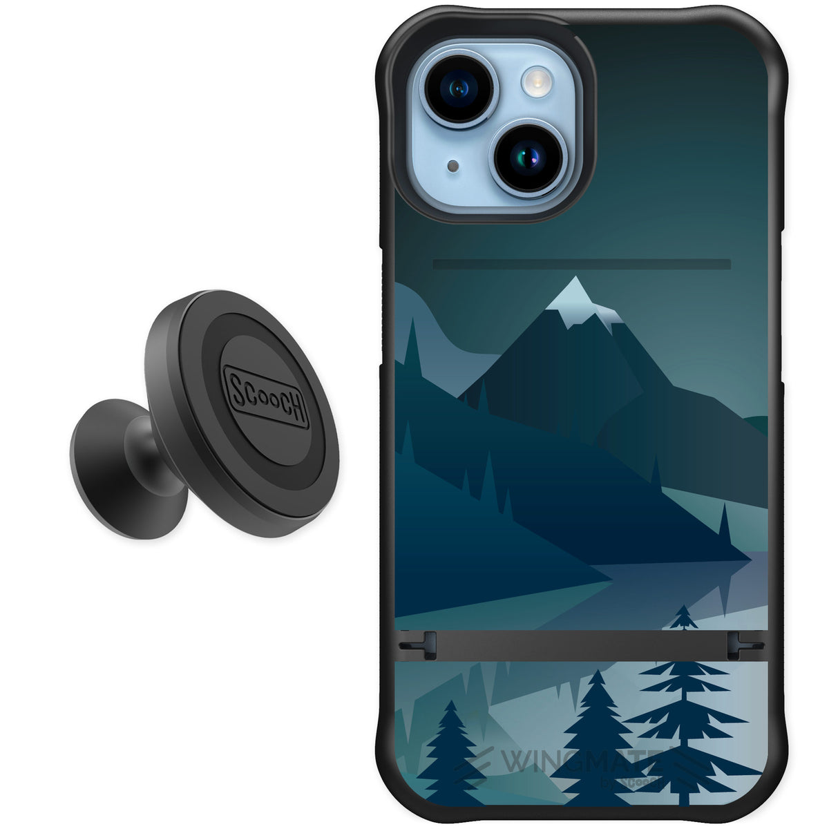 Scooch Wingmate Midnight Ridge for iPhone 15 — Starter Bundle