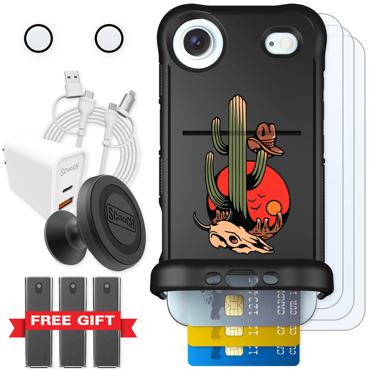 Scooch Wingmate Cactus Flash for iPhone Air — Ultimate Bundle