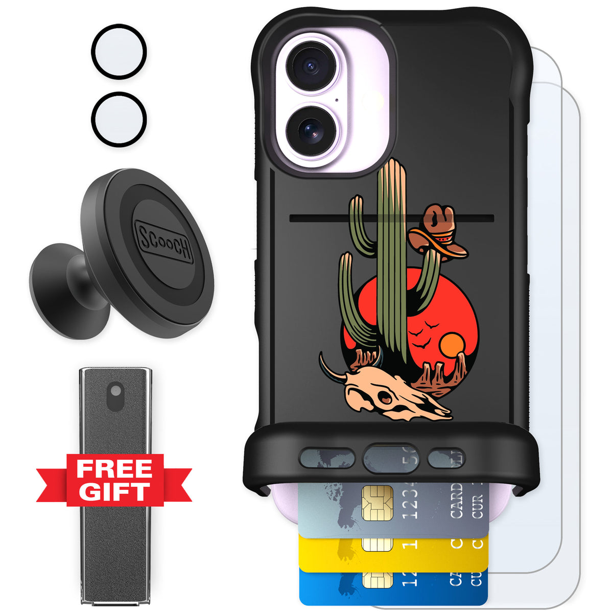 Scooch Wingmate Cactus Flash for iPhone 17 — Defender Bundle