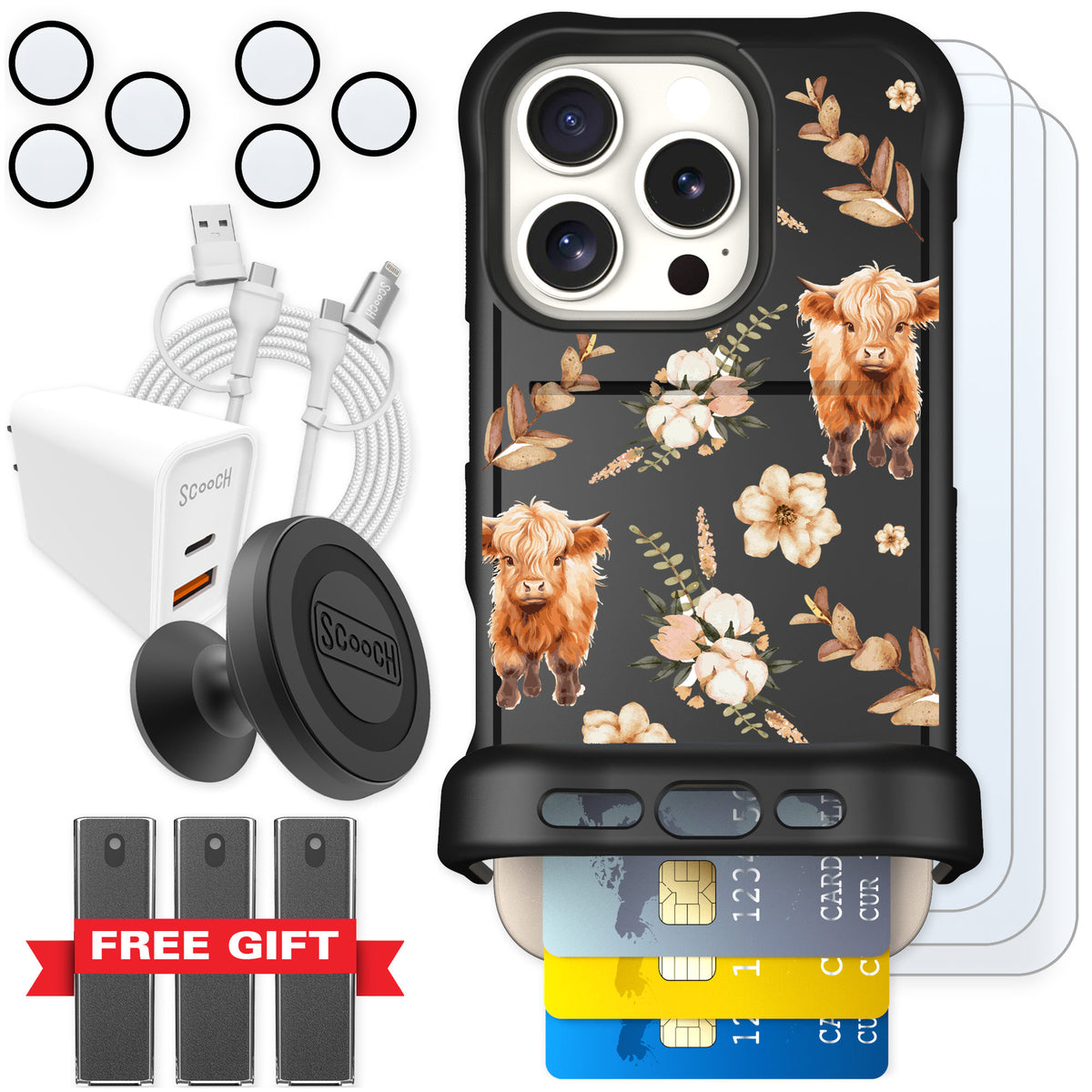 Scooch Wingmate Baby Cow for iPhone 16 Pro β Ultimate Bundle