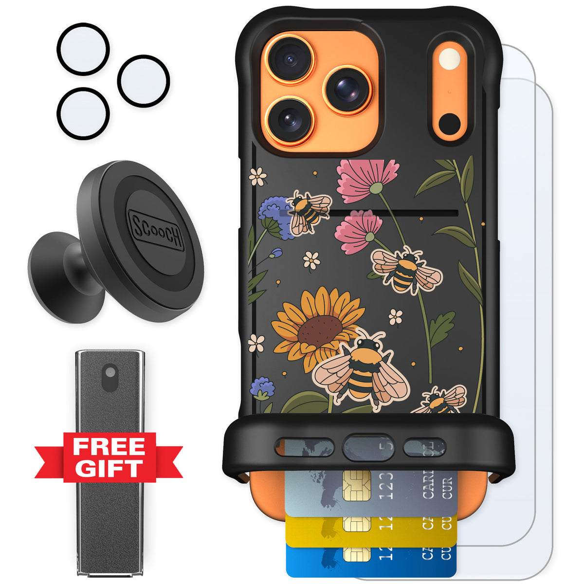 Scooch Wingmate Bee Happy for iPhone 17 Pro Max — Defender Bundle
