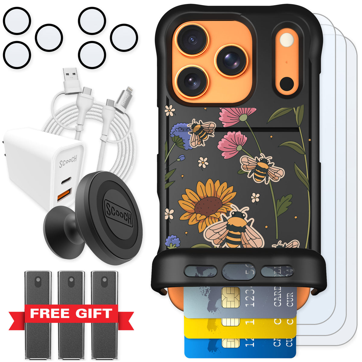 Scooch Wingmate Bee Happy for iPhone 17 Pro — Ultimate Bundle
