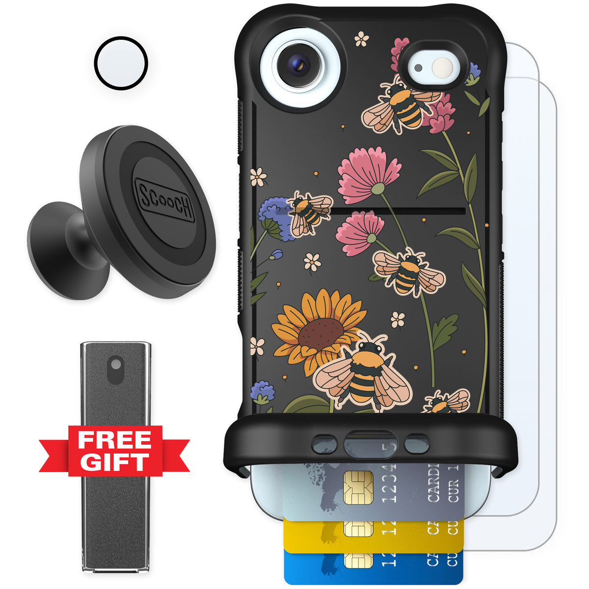 Scooch Wingmate Bee Happy for iPhone Air — Defender Bundle