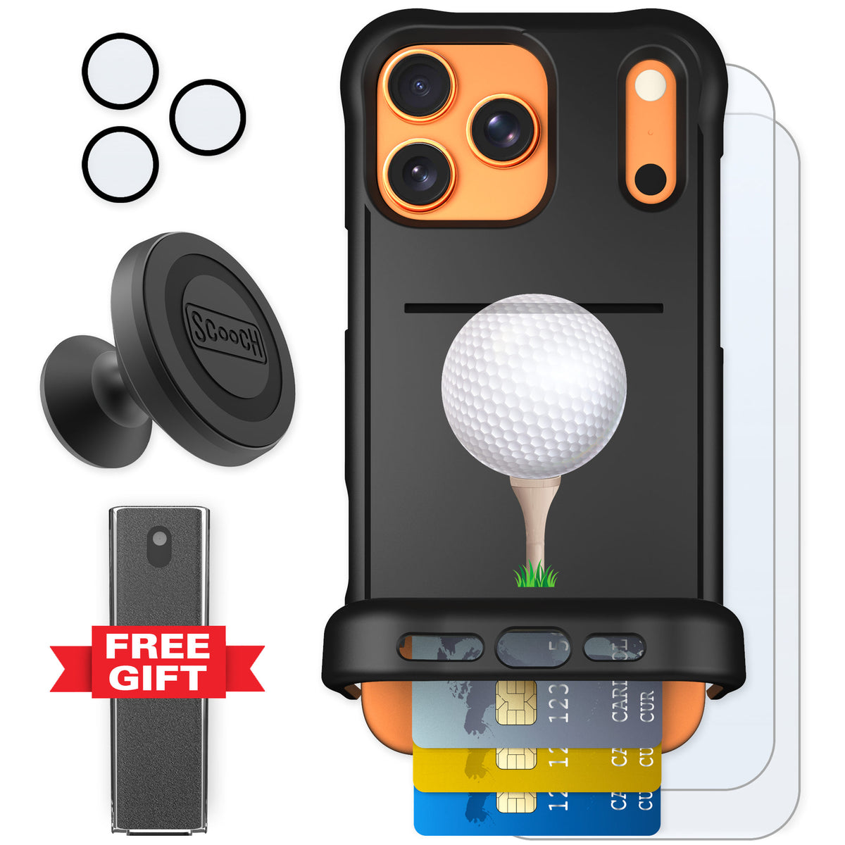 Scooch Wingmate Tee Time for iPhone 17 Pro Max β Defender Bundle
