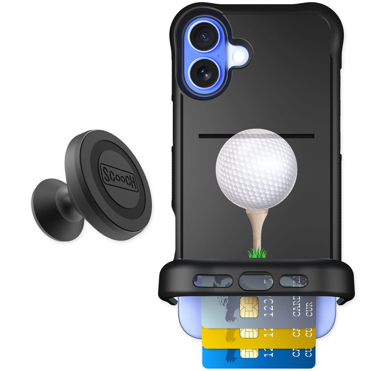 Scooch Wingmate Tee Time for iPhone 16 Plus β Starter Bundle