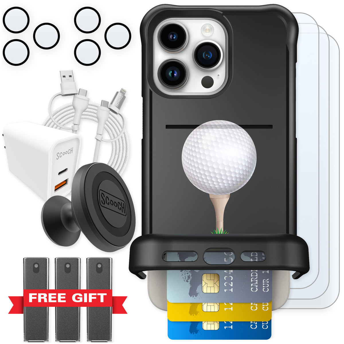 Scooch Wingmate Tee Time for iPhone 15 Pro Max β Ultimate Bundle