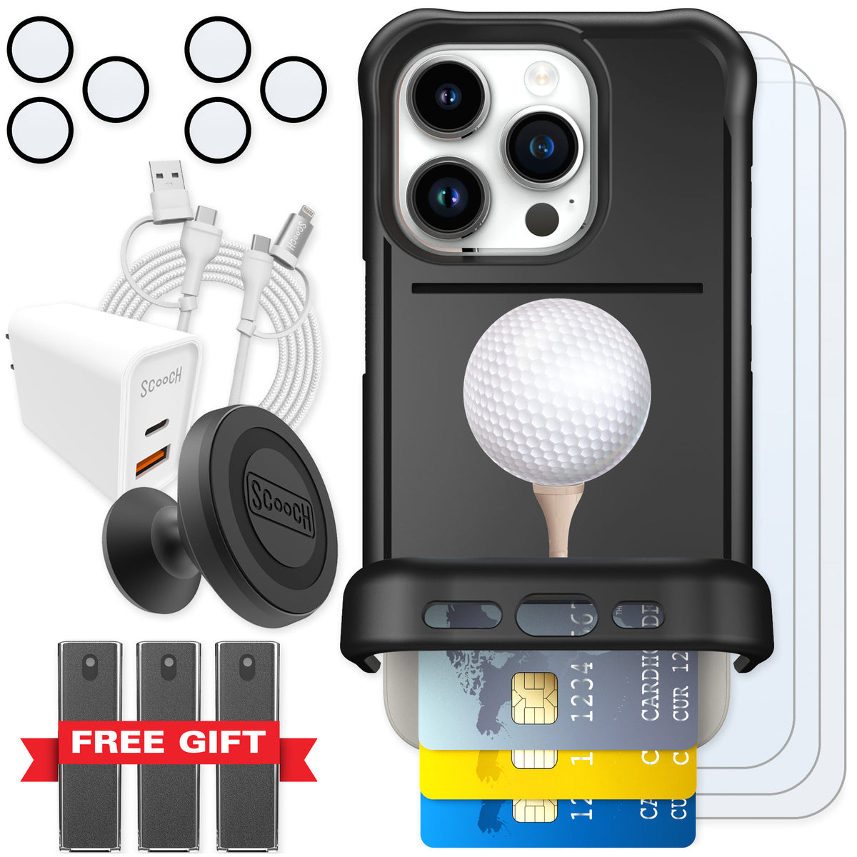 Scooch Wingmate Tee Time for iPhone 15 Pro β Ultimate Bundle