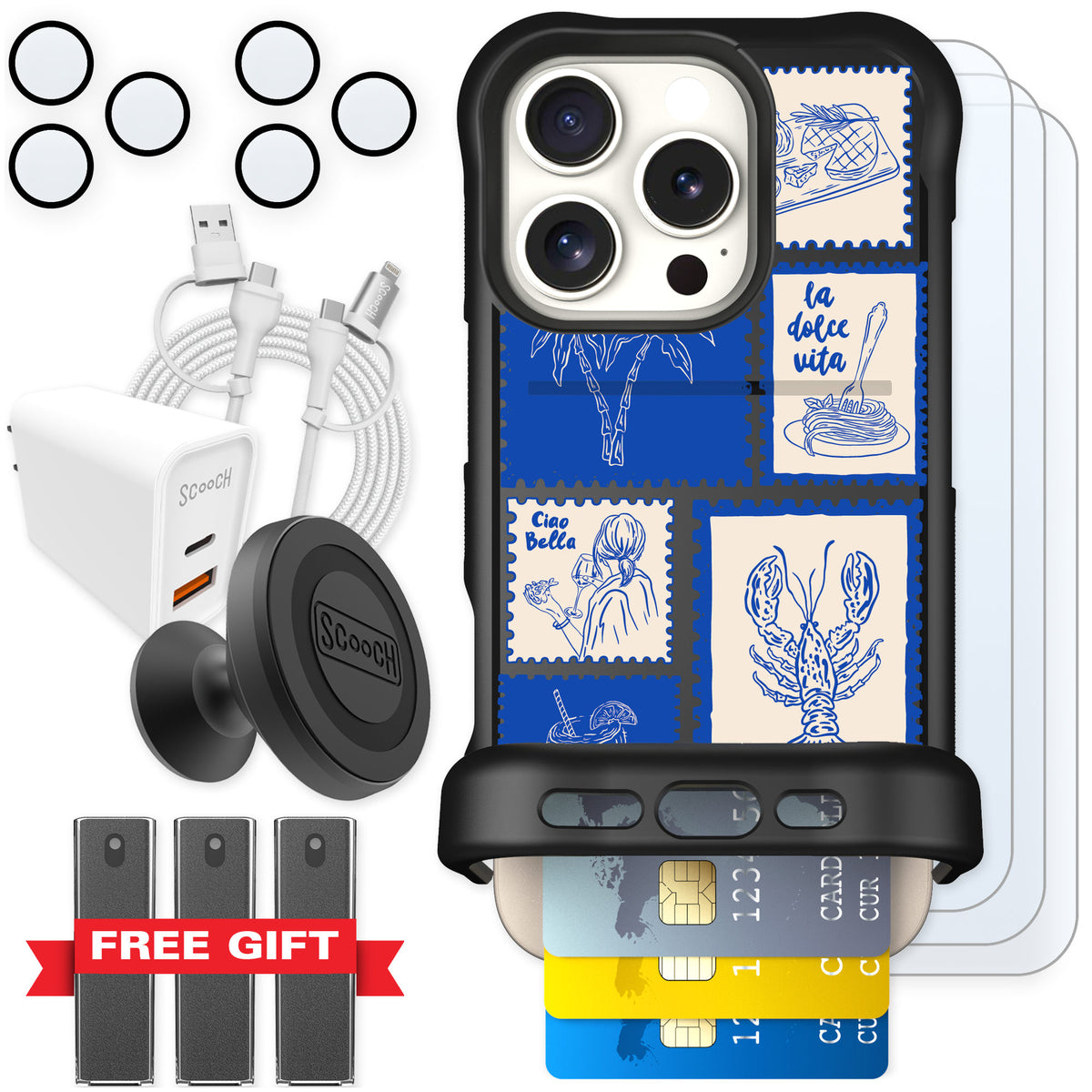 Scooch Wingmate Euro Summer for iPhone 16 Pro — Ultimate Bundle