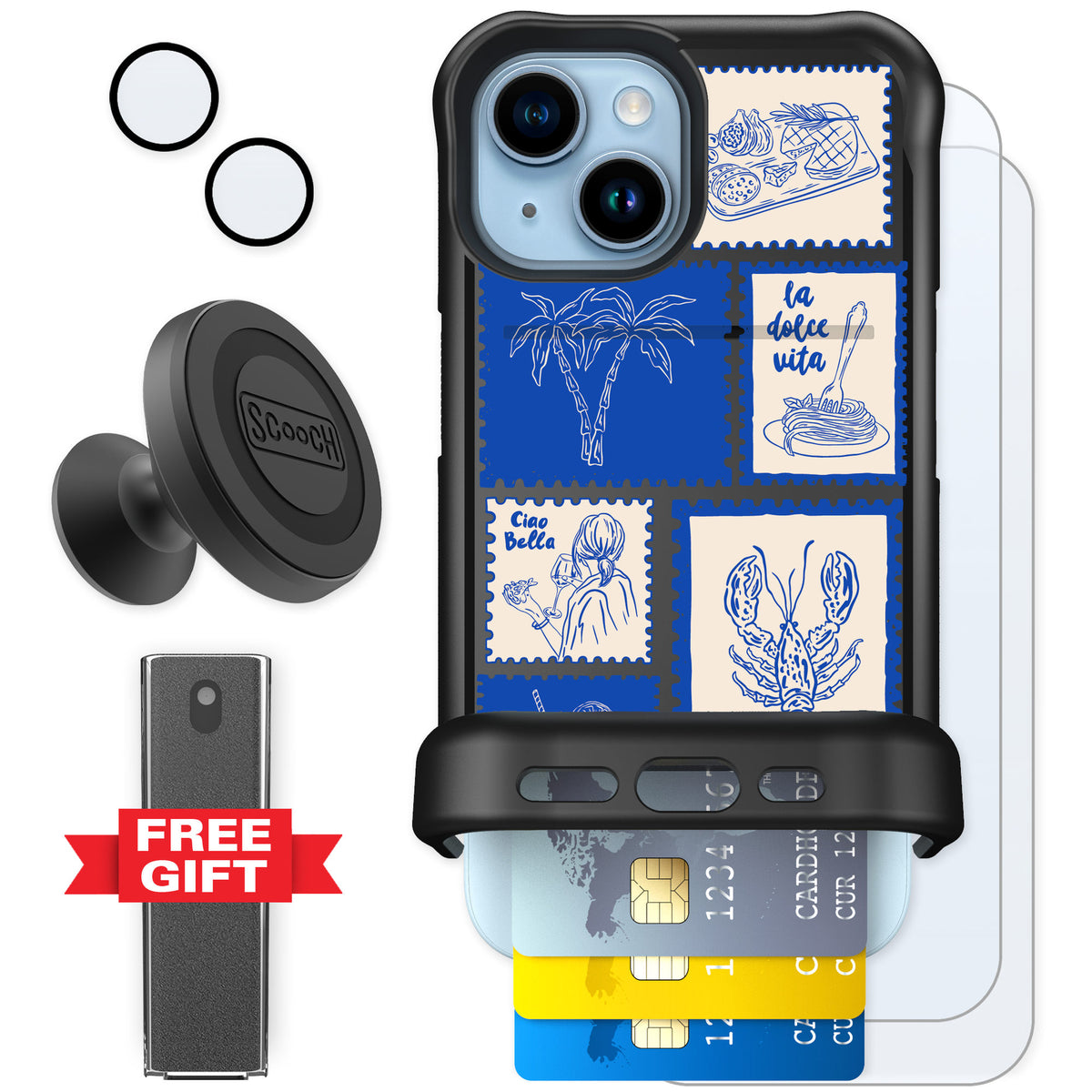Scooch Wingmate Euro Summer for iPhone 15 — Defender Bundle