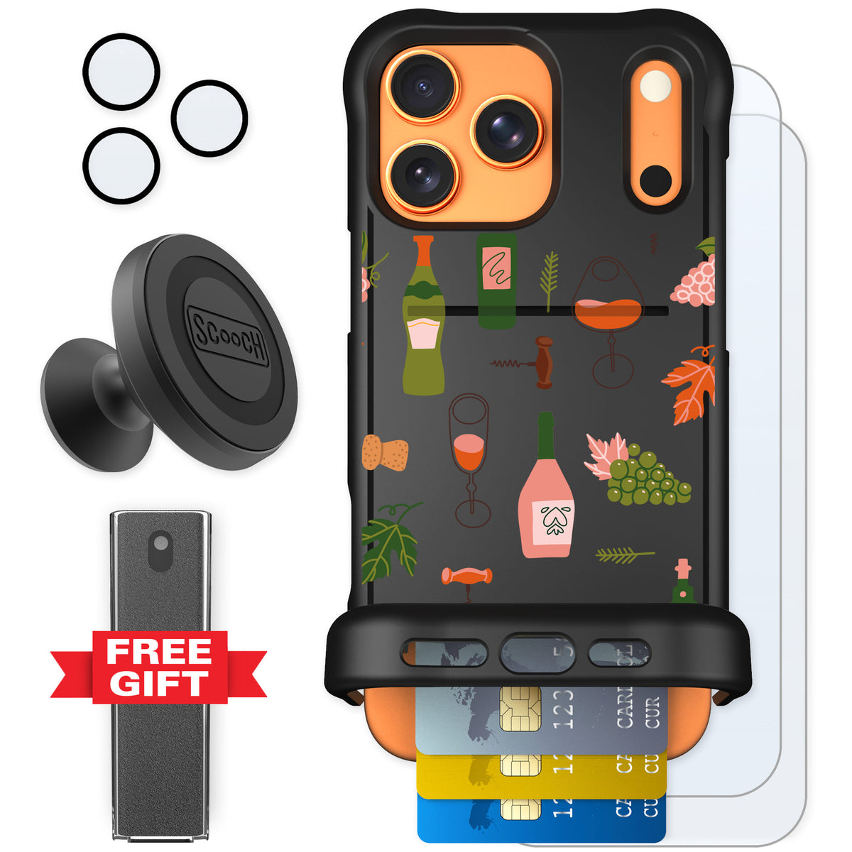 Scooch Wingmate Vino Vibes for iPhone 17 Pro Max — Defender Bundle
