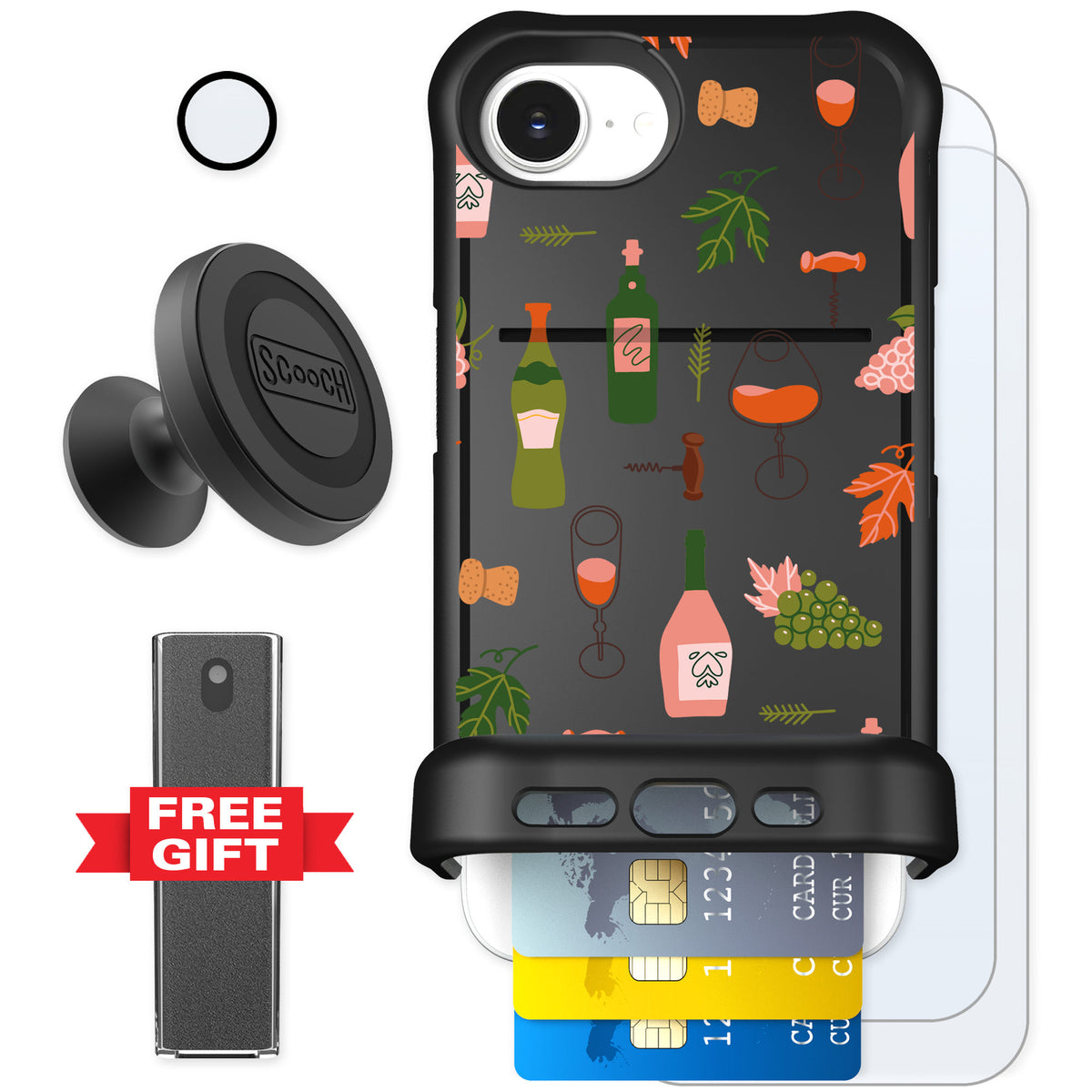 Scooch Wingmate Vino Vibes for iPhone 17e — Defender Bundle