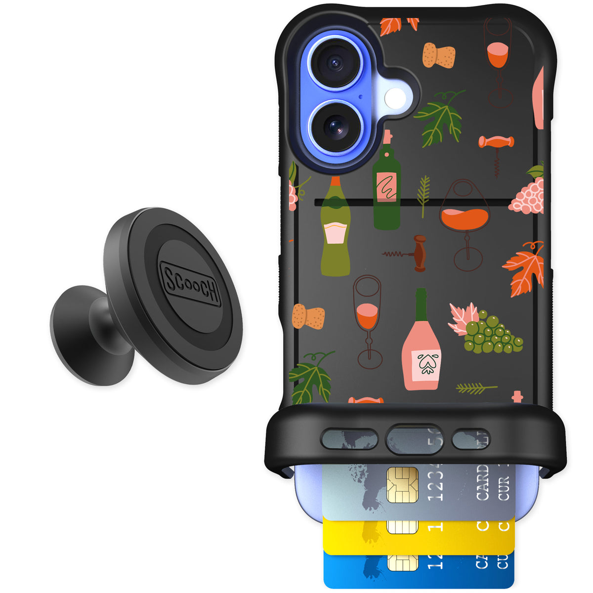 Scooch Wingmate Vino Vibes for iPhone 16 — Starter Bundle