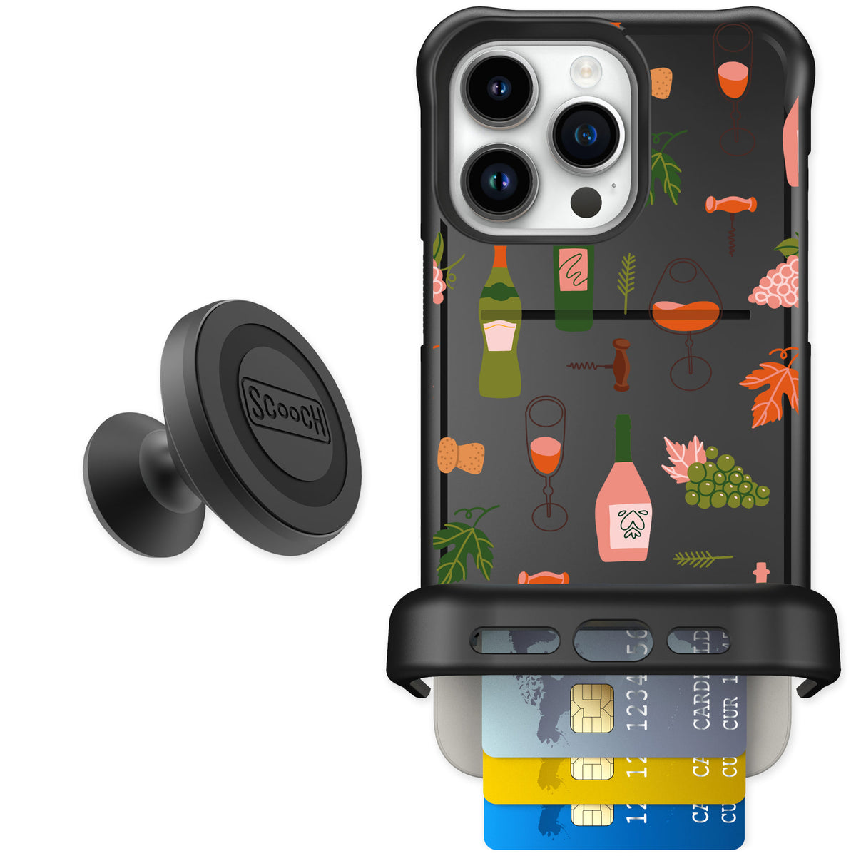 Scooch Wingmate Vino Vibes for iPhone 15 Pro Max — Starter Bundle