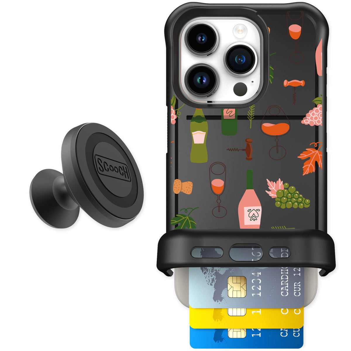 Scooch Wingmate Vino Vibes for iPhone 15 Pro — Starter Bundle