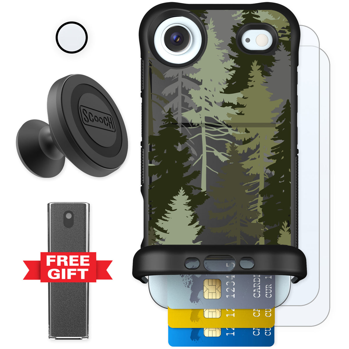 Scooch Wingmate Hidden Pines for iPhone Air — Defender Bundle