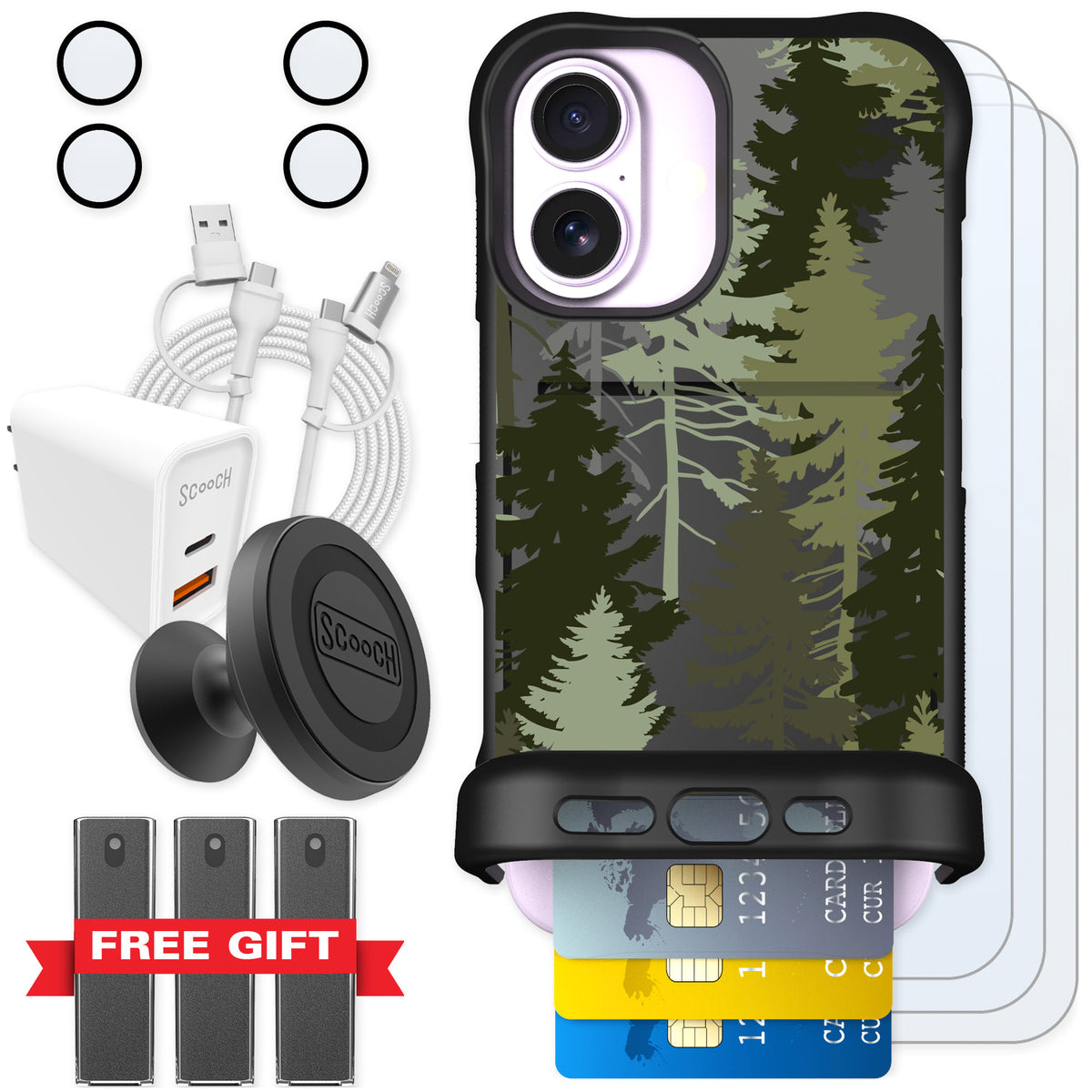 Scooch Wingmate Hidden Pines for iPhone 17 — Ultimate Bundle