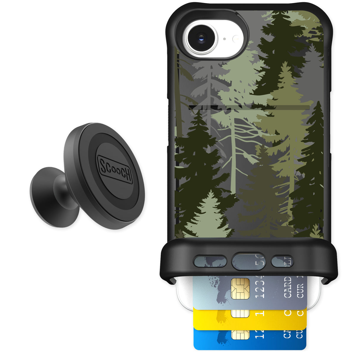 Scooch Wingmate Hidden Pines for iPhone 16e — Starter Bundle