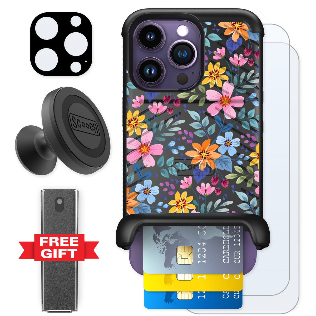 Scooch Wingmate Full Bloom for iPhone 14 Pro — Defender Bundle