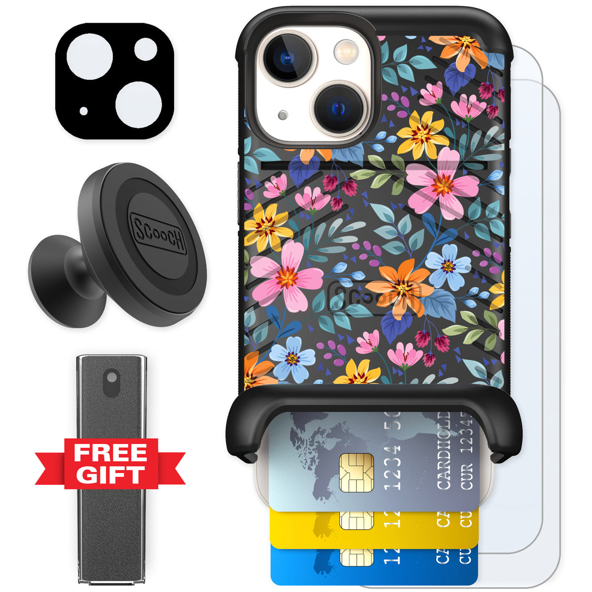 Scooch Wingmate Full Bloom for iPhone 13 mini — Defender Bundle