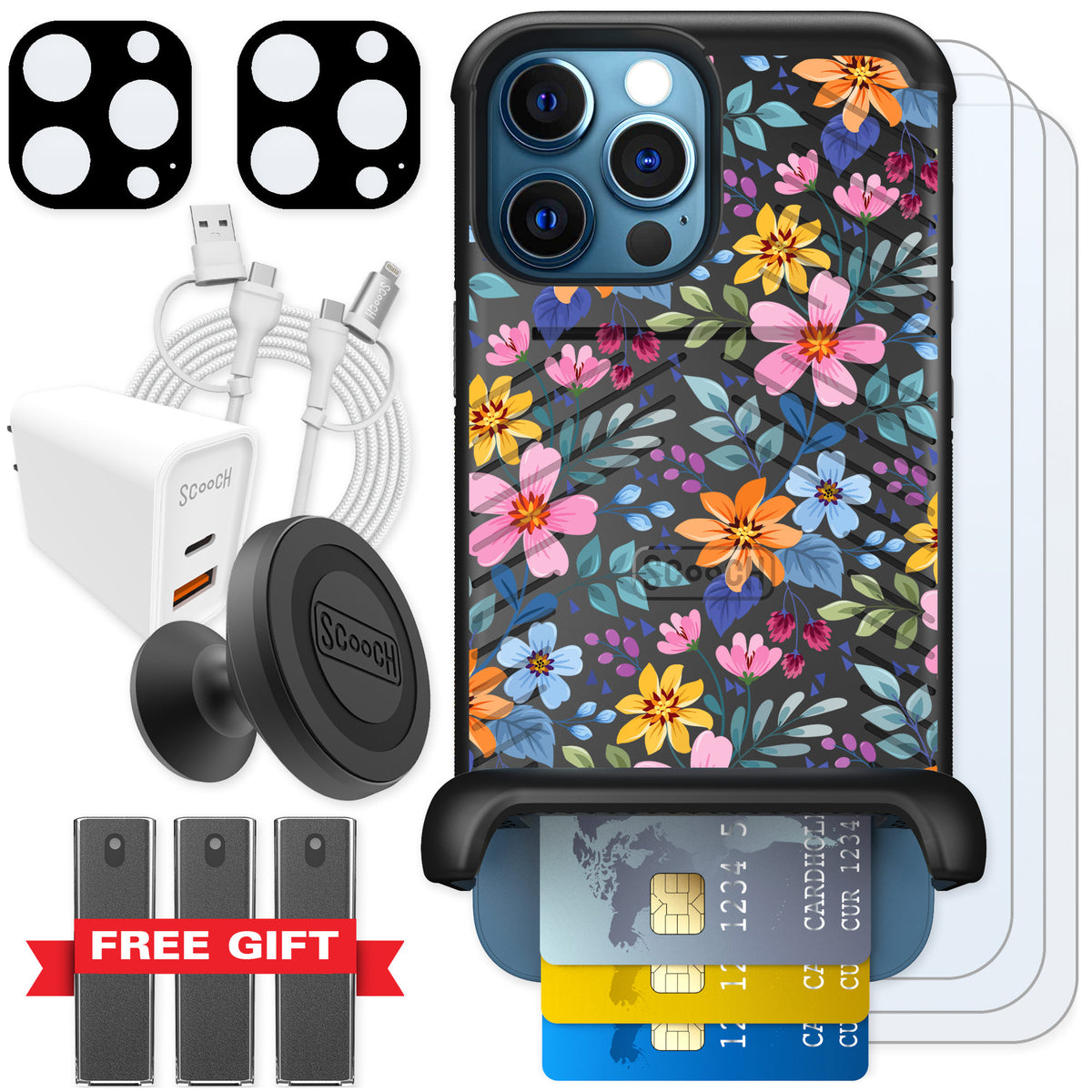 Scooch Wingmate Full Bloom for iPhone 12 Pro — Ultimate Bundle