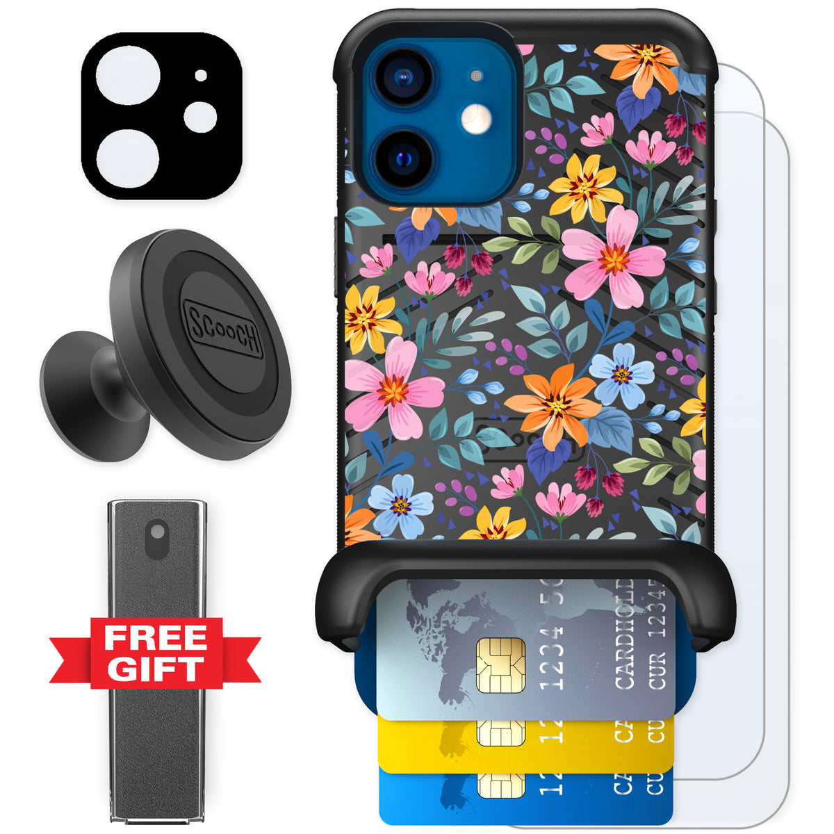 Scooch Wingmate Full Bloom for iPhone 12 mini — Defender Bundle