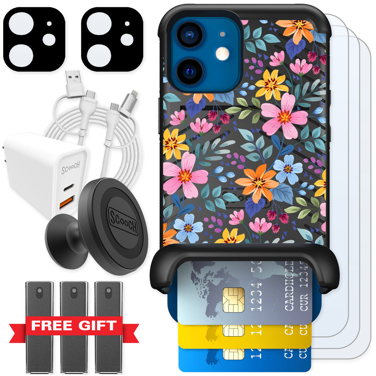 Scooch Wingmate Full Bloom for iPhone 12 mini — Ultimate Bundle
