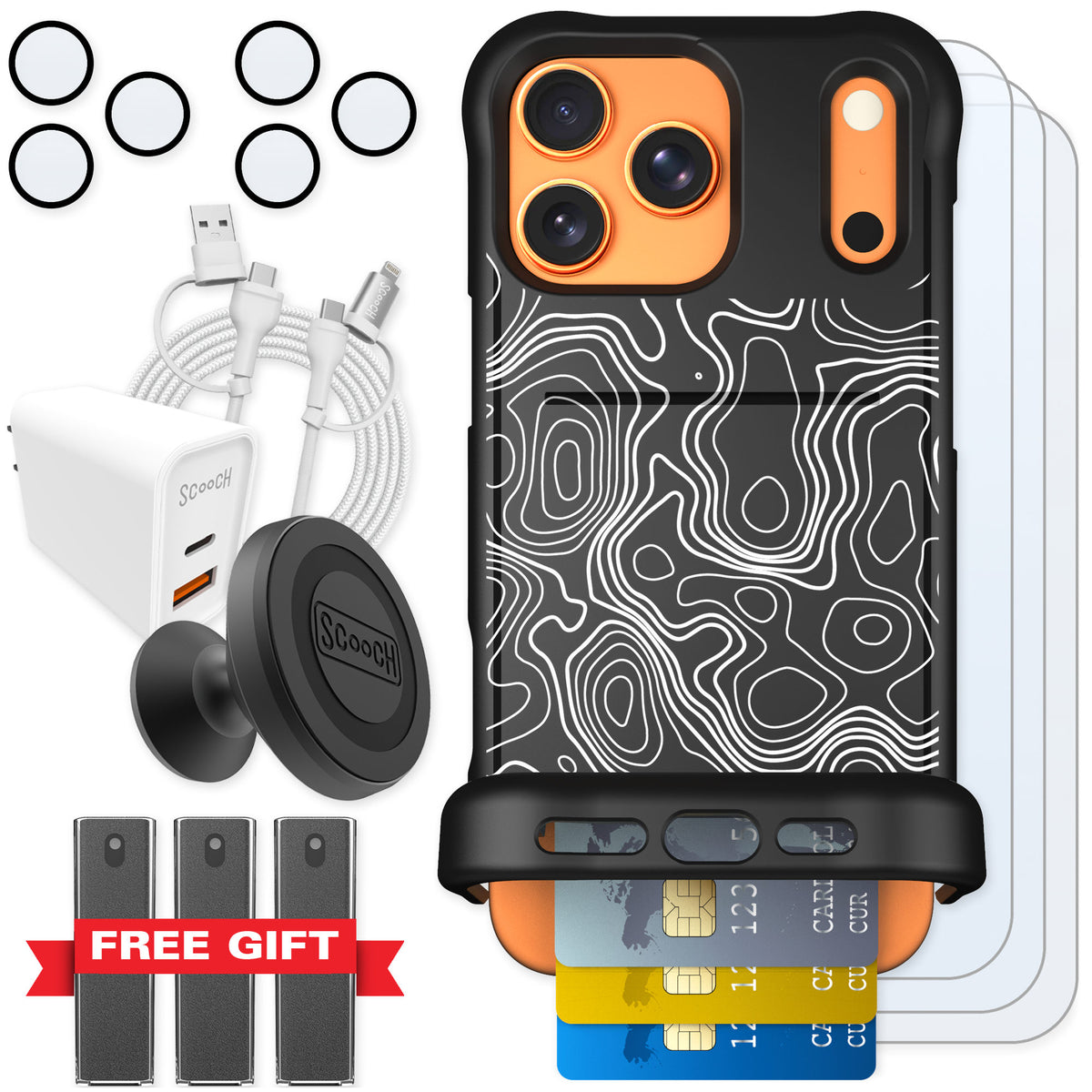 Scooch Wingmate Topography for iPhone 17 Pro Max — Ultimate Bundle