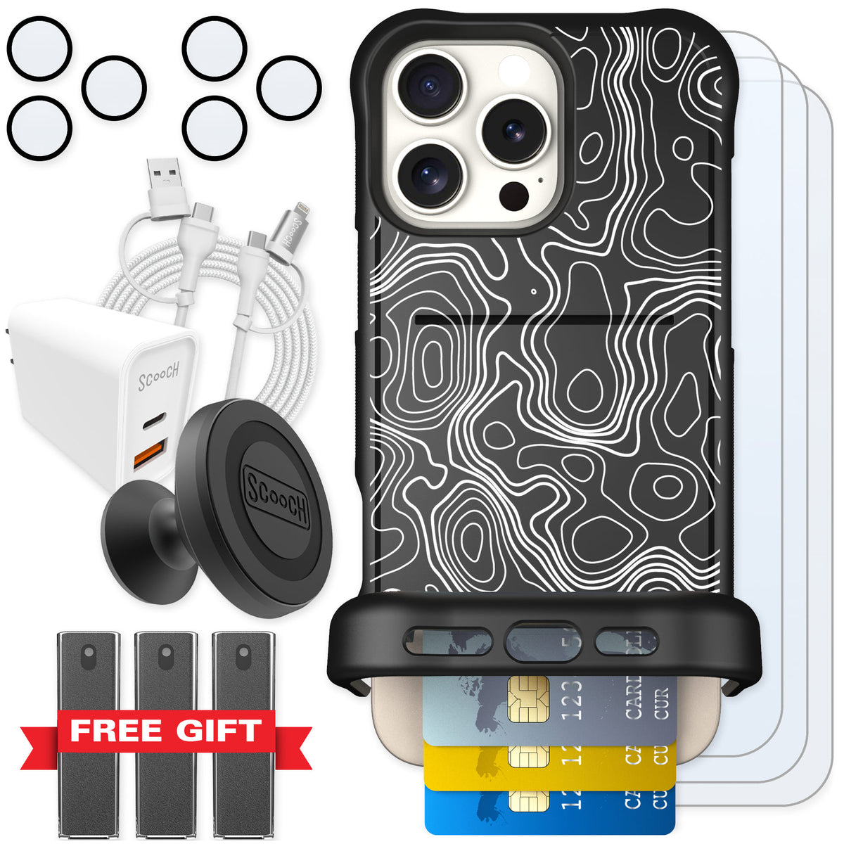 Scooch Wingmate Topography for iPhone 16 Pro Max — Ultimate Bundle