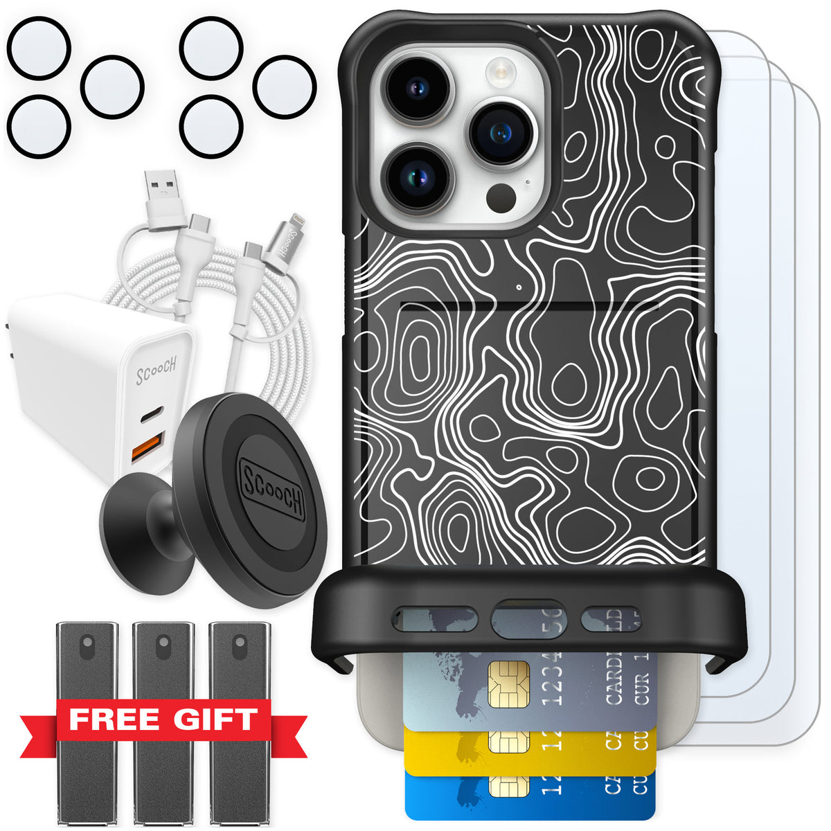 Scooch Wingmate Topography for iPhone 15 Pro Max — Ultimate Bundle