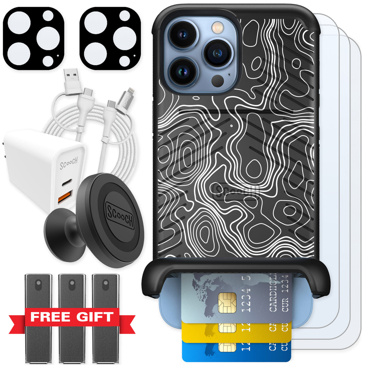 Scooch Wingmate Topography for iPhone 13 Pro Max — Ultimate Bundle