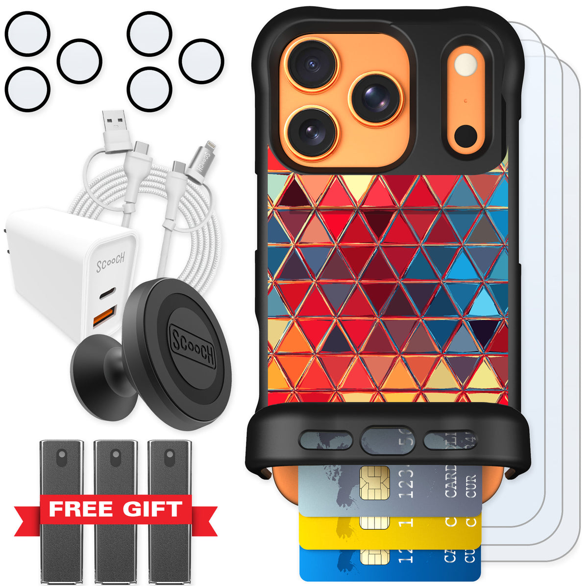 Scooch Wingmate Festive Glass for iPhone 17 Pro — Ultimate Bundle