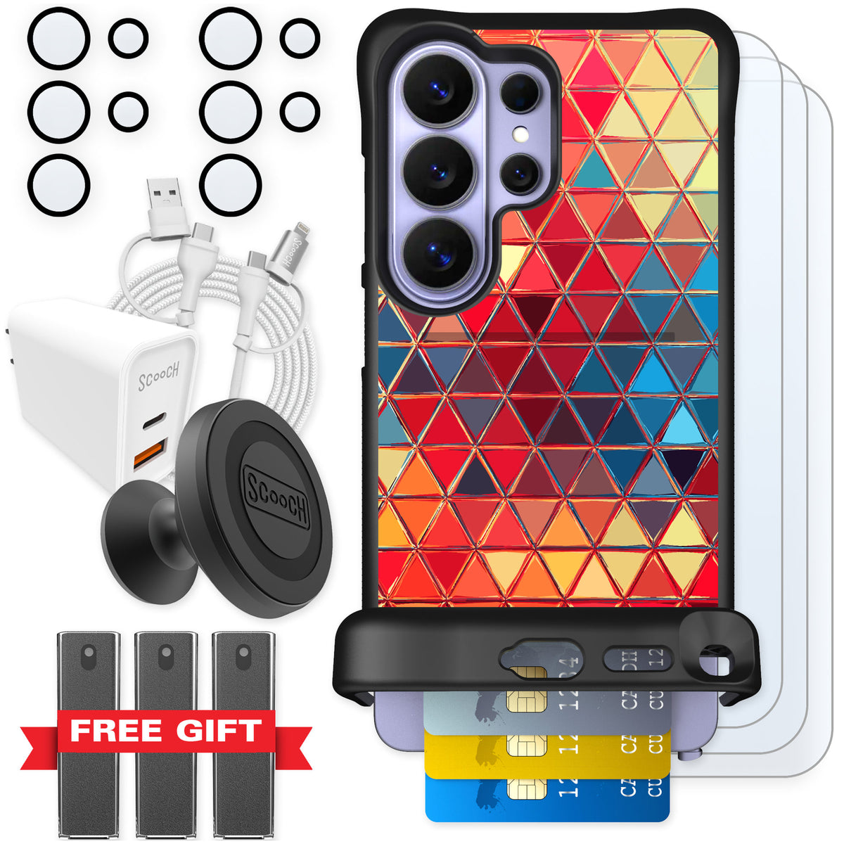Scooch Wingmate Festive Glass for Galaxy S26 Ultra — Ultimate Bundle