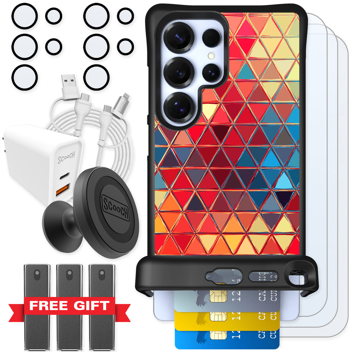 Scooch Wingmate Festive Glass for Galaxy S25 Ultra — Ultimate Bundle