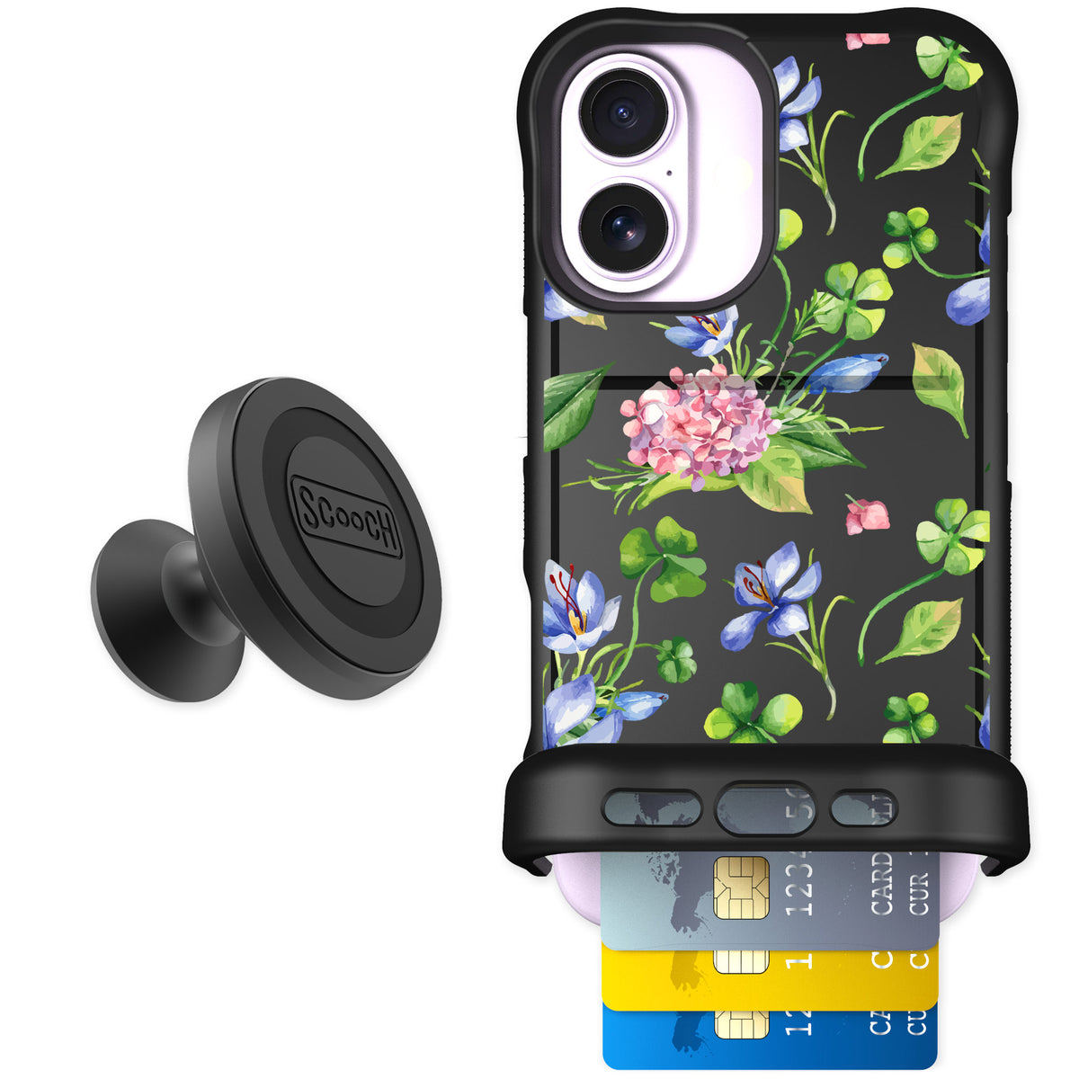 Scooch Wingmate Lucky Hydrangea for iPhone 17 — Starter Bundle
