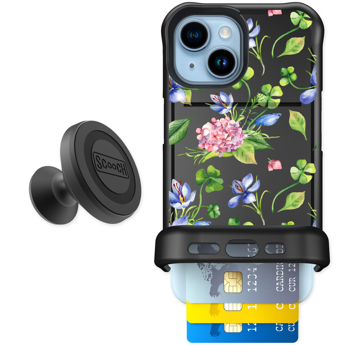 Scooch Wingmate Lucky Hydrangea for iPhone 15 — Starter Bundle