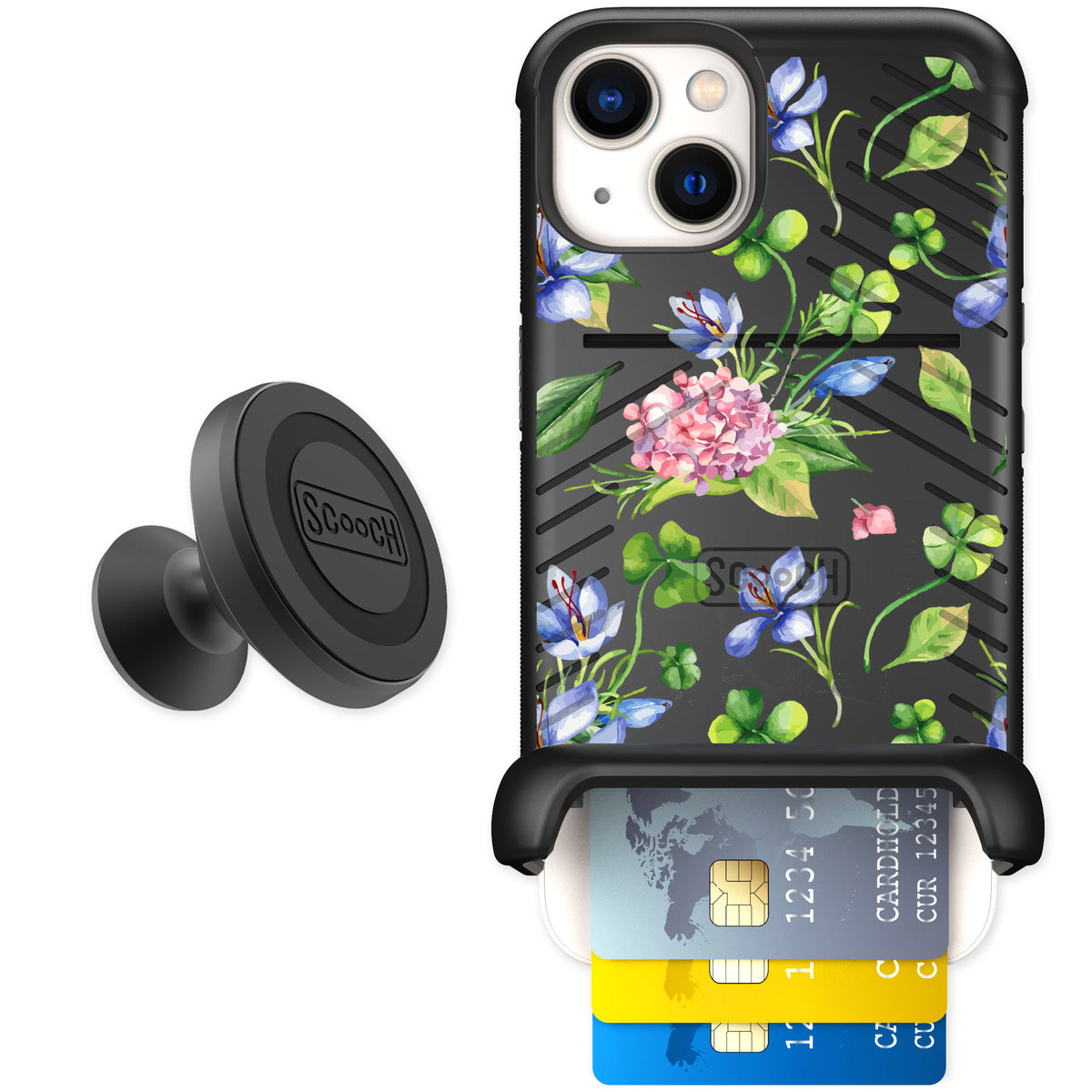 Scooch Wingmate Lucky Hydrangea for iPhone 13 — Starter Bundle